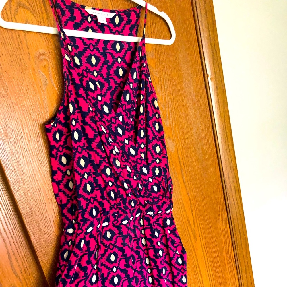 Diane Von Furstenberg Shany Silk Jumpsuit Hot Pink Patterned Size 2